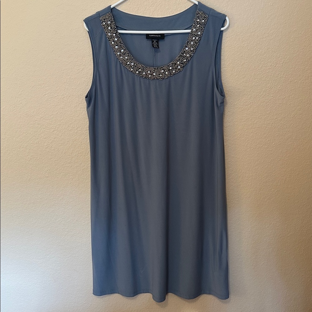 R&M Richards Elegant Gray Dress - Picture 2 of 5